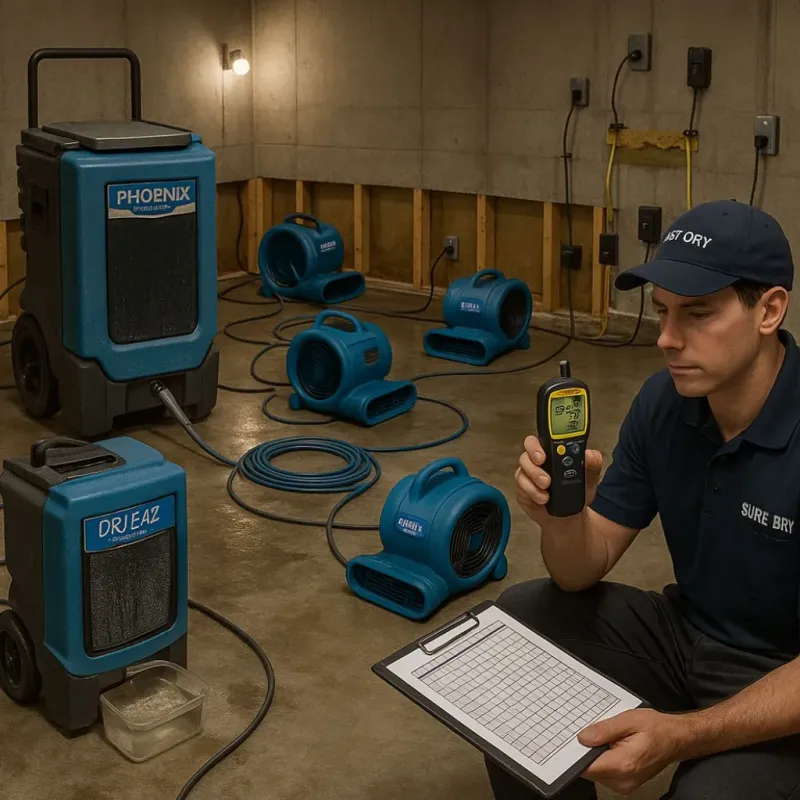 Structural Drying and Dehumidification process in Durand, MI